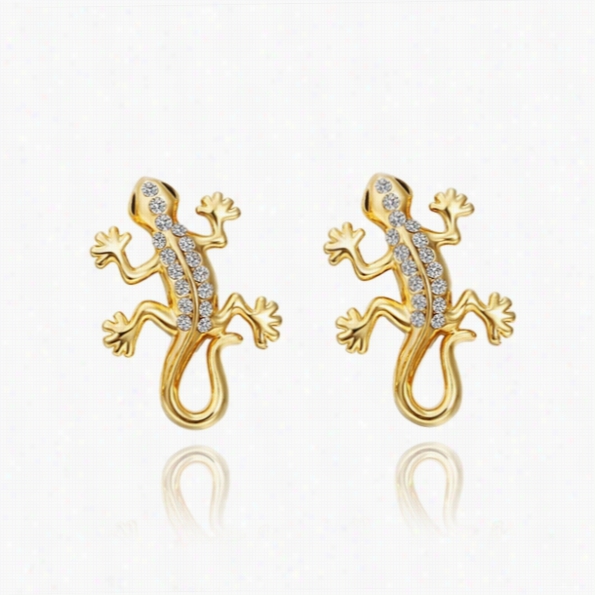 E562 Wholesale Nickle Free Antiallergic 18k Real Gold Plated Earrings Forwomen New People Of ~ Jewelry Free Shipping