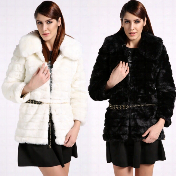 Fashion Women's Winter Faux Fur Coatt Long Jacket Outwear Parka Overcoat