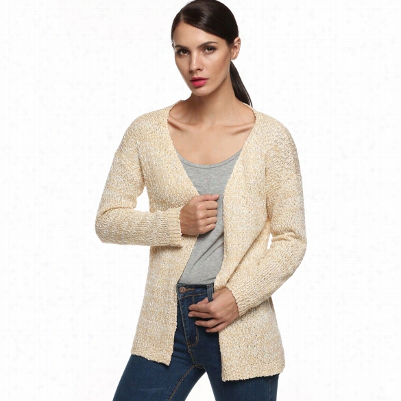 Finejo Women Fashion Casual Knit Long Sleeve Cardigan Sweater Knitwe Ar