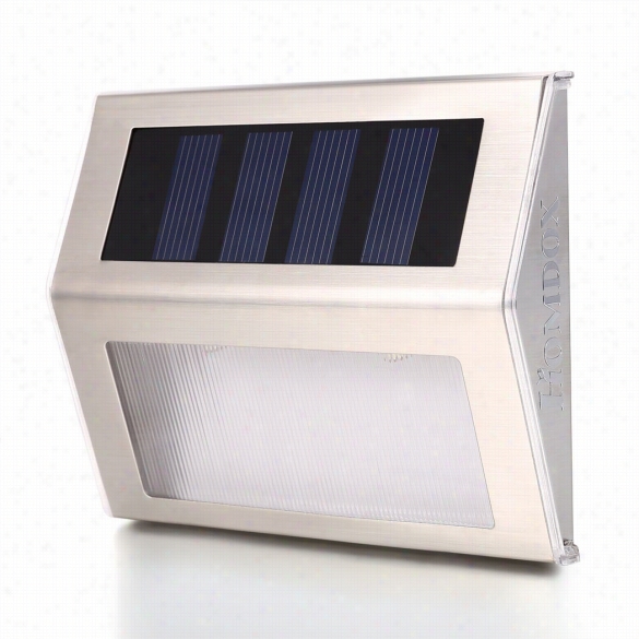 Homdox 2 Led Solar Lights Pledge Step Light Wireless Weatherproof Garden Yard Wall Stair Light