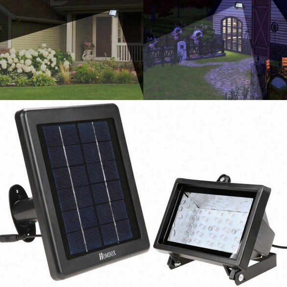 Homdox 30 Led Solar Floodlight Waterproof Security Lamp Light Outdoor Garden Road Light