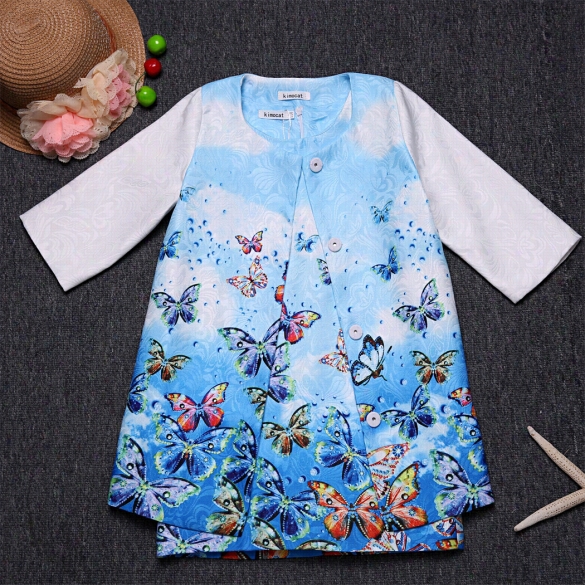 Kids Girl Fashion Wear A-line Tank Dress And Long Sleve Outer Wear Set