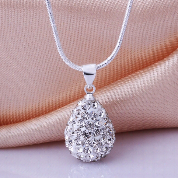 N033mix Colo!rfree Shipping Fashion Shambala  Necklace,drop Pendant Necklace Crystal Silver Jewelry For Women Christmas Gift