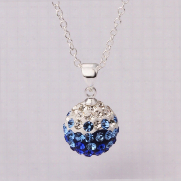 N058mix Color!free Shippng Fashion Shambala Necklce,pendant Necklace Crystal Silver Jewelry For Women Christmas Gift