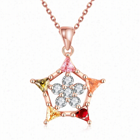 N085 High Disposition Zircon Necklace Fashion Jewerly 18k Gold Plating Necklace