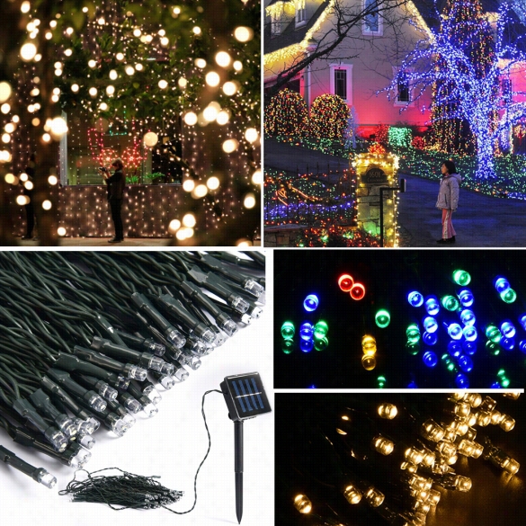 N Ew 10m 50 Lled Outdoor Light Christmas String Fairy Weddiing Party String Solar Lamp Light