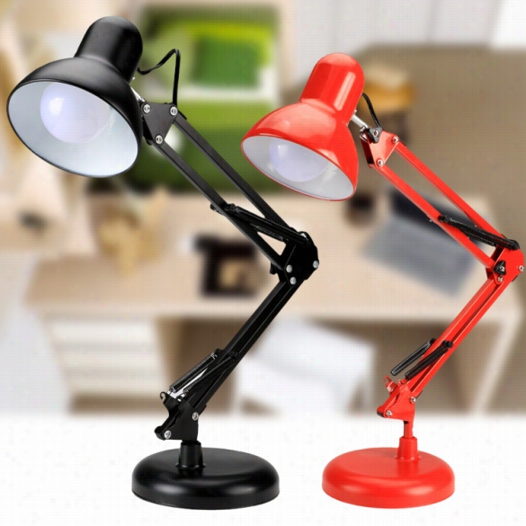 New Led Met Al Foldable Tale Desk Lamp Flexible Sturdy  Reading Night Light Us Plug Adjust