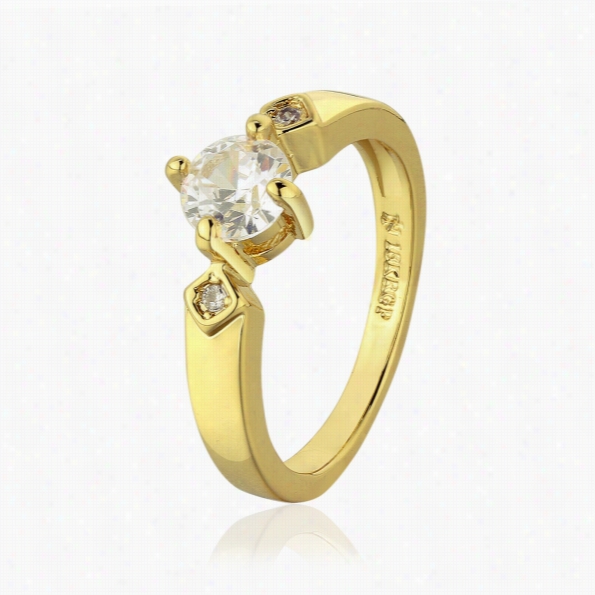 R645-8 Wholesale  High Quality Nickle Free Antiallergic New Fashion Jewelry 18k Gold Platedring