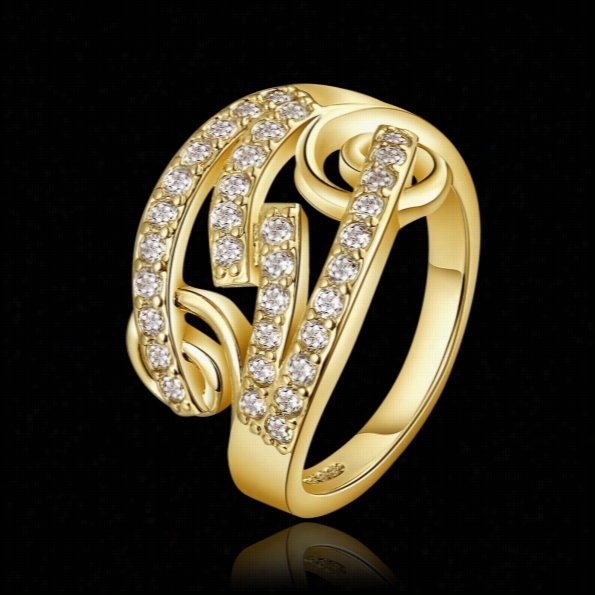 R6 70-a Wholesale High Quality Nickle Free Antiallergic New Fashion Jewelry 18k Gold Platedring