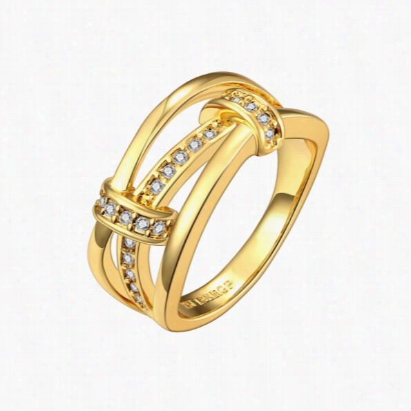 R691-a Wholesale High Quality Nickle Free  Antiallergic Recent Fasihon Jewlery 18k Gold Platedring