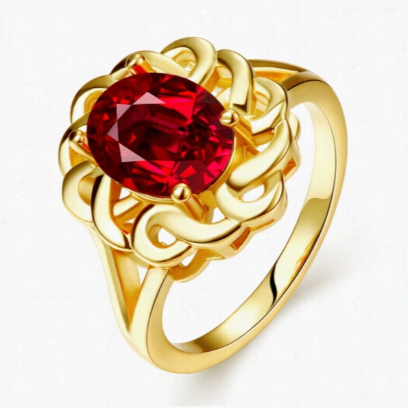 R739-c-8 Wholesale High Quality Ncikle Free Antiallergic New Fashion Jewelry 18k Gold Platedring