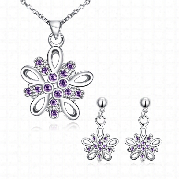 S012-a Fashion Popular 925 Silver Plated Jewelry Sets For Sale Free Shipping