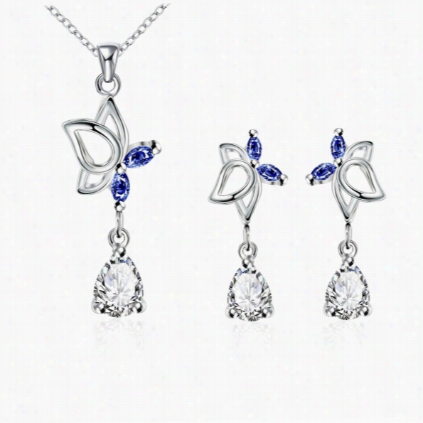 S017-b Fashion Popular 925 Silver Platrd Jewelry Setss For Sale Free Shipping