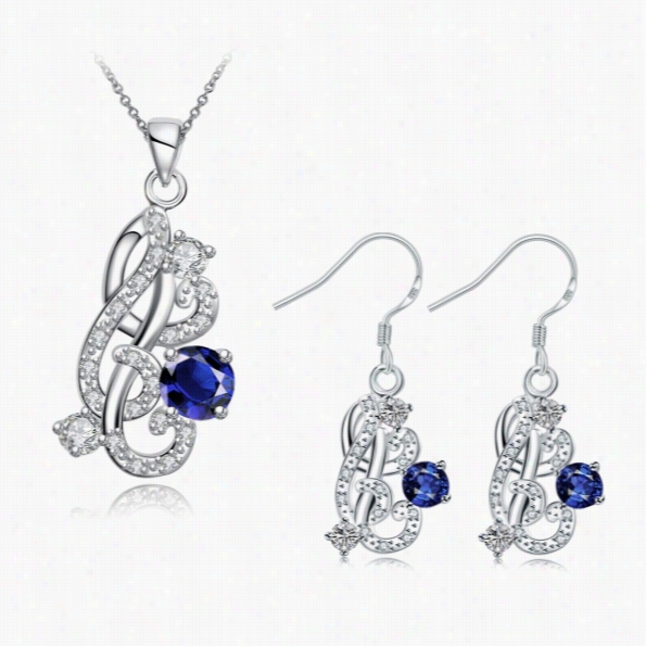 S090-d Gentility Popular 9255 Silver Plated Jewelry Sets For Sale Free Shipping