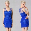 Fashion Ladies Women Sexy Sleeveless V-neck Slim Gauze Party Dress