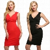 Zeagoo Women Sexy V-Neck Sleeveless Bodycon Stretch Wedding Evening Party Dress