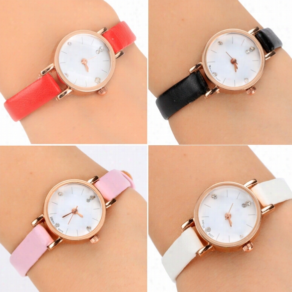 Women Fashion Simple Charming Wrist Watch Small Dial  Thin Watchband Rhinestone Quartz Watch