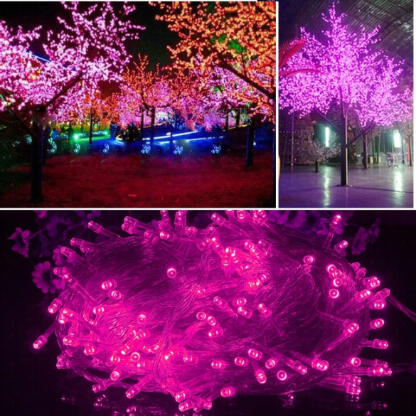 10m 100 Led Pink Lights Decorative Christmas Party Twinkl String 110v