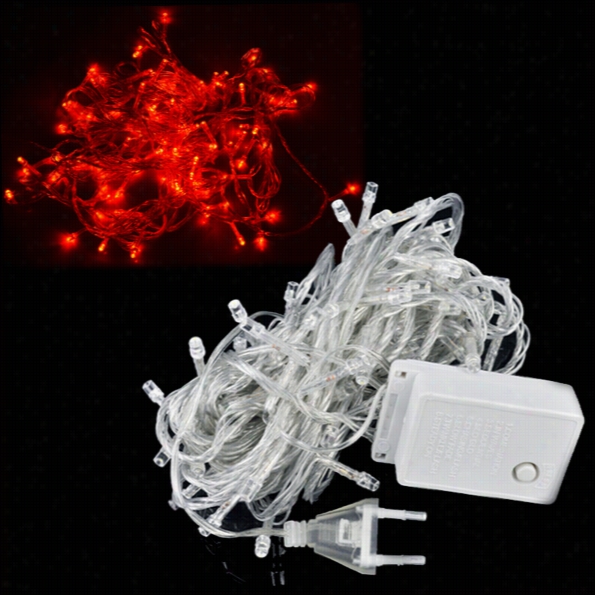 10m 100 Led Red Lights Decorative Christmas Party Ttwinkle String Eu Plug