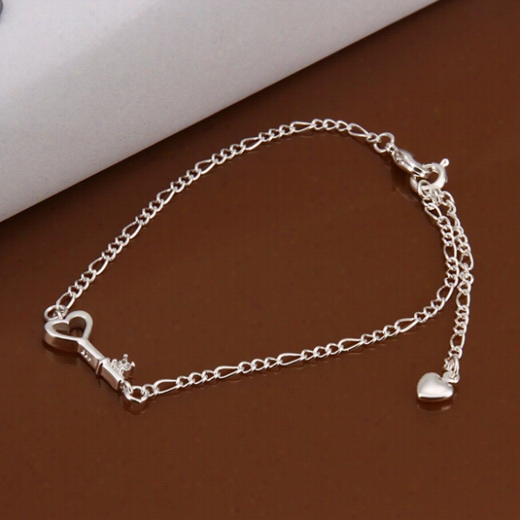 A024 Free Shipp Ing New Design Large Stock Delicate Hand Made Common Silver Plated Anklet Bulk Sa1e