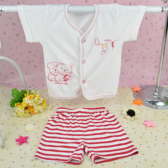 Baby Infant Summer Cartoon  Pattetn Suit T-shirt + Pants"toddler 3sizes