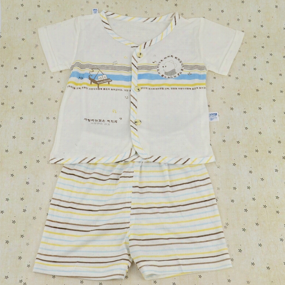 Cute Baby Carton Cardigan 12m Stroke  Short Sleeve T-shirt + Short Pants Set