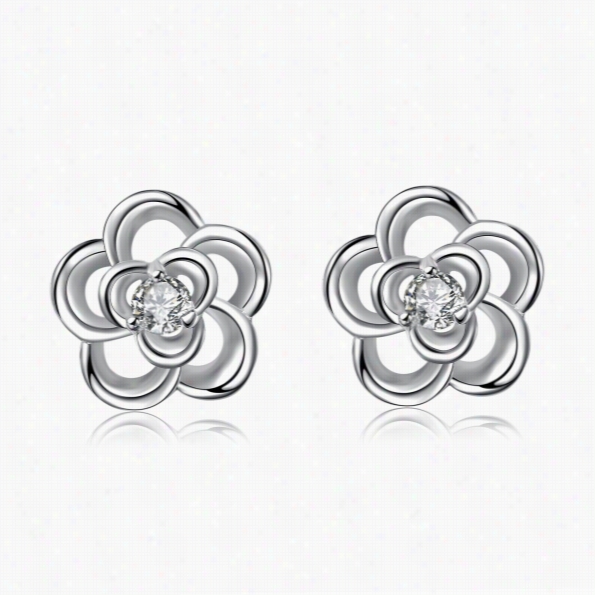 E012 Fashion New Style 925 Silver Plated Earrings Jewelry Free Shipping