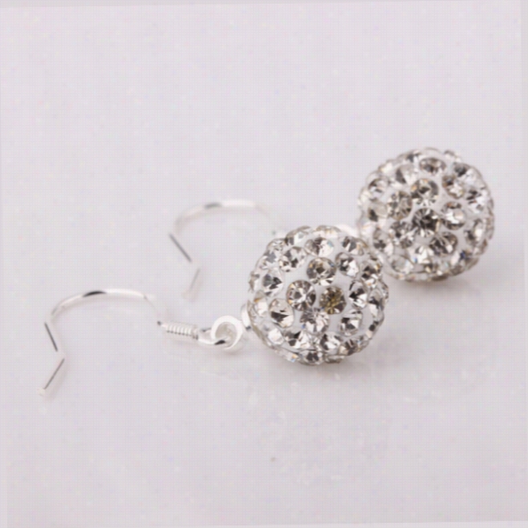 E026ni Ckle Free Factory Price Free Shipping Wholesale Fashion Silverr Crystal Earrings Shamballa Jwelry Fo R Women