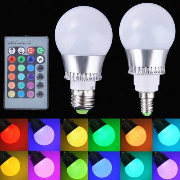 E27"e14 1w0 Rgbled Light  Color Changing Lamp Bulb 85-265v With Remote Control New