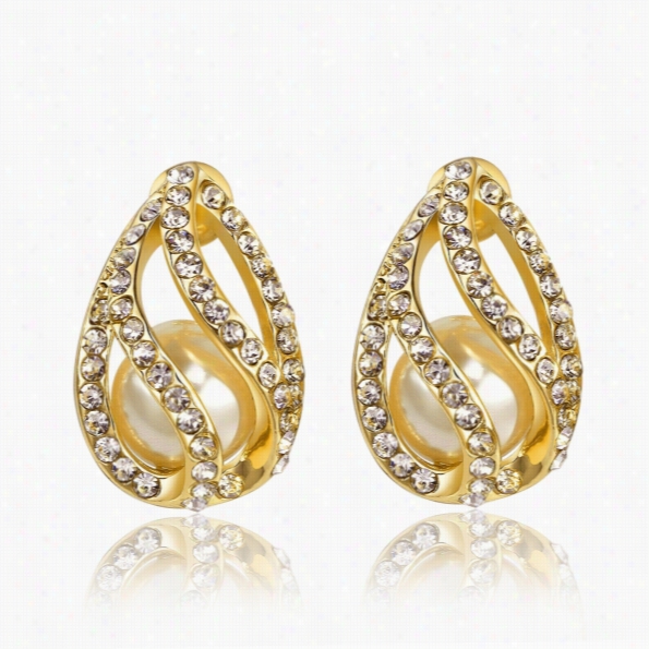 E956a Wholesale Nickle Free Antiallergic 18k Real Gold Plate Earrings Forw Omen New Fashion Jewelry