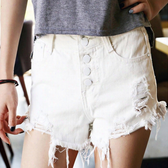 European Style New Fashion Lady Women Leisure Party Solid Jean Shorts