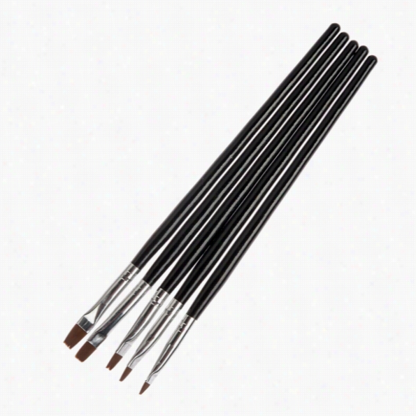 Fashion 5x Nail Art Painting Pagtern Boar Brush Dotting Detailing Pen Draw Tool Black