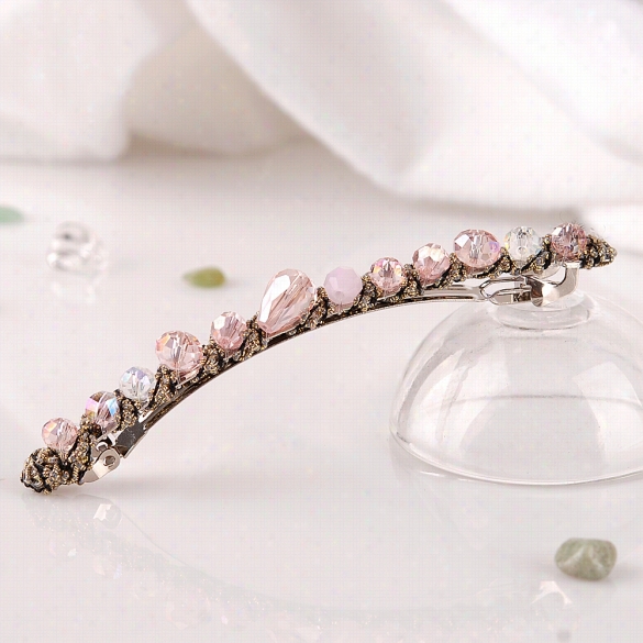 Fashion Women Lady Chic Charm Irregularr Rhinestone Hair Barrette Clip Decoration Hairpin