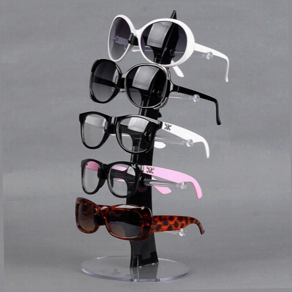 For 5 Pair Of Eyeglasses  Sunglasses Glsases Sale Show Display Stand Holder Black