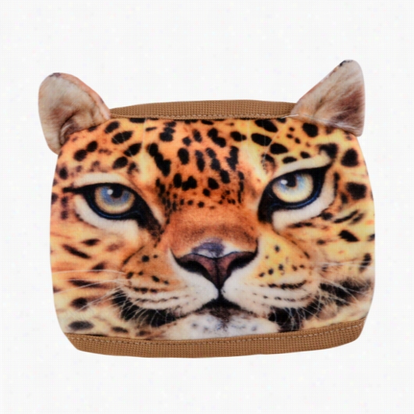 Hot Fashion Unique Style Leisure Outdoor 3d Leopard Head Patttern Face Mask Yellow Anti-dust