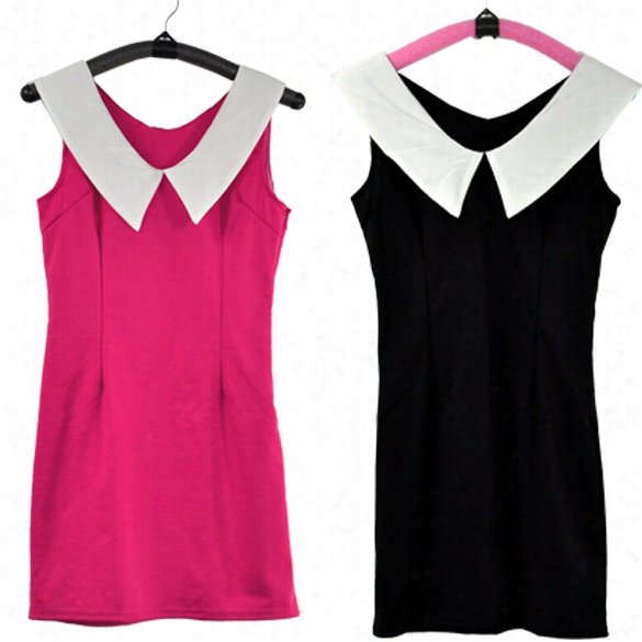 Korean Fashion Omen Sleeveless Double V Neck Summer Tunic Short Cotton Mini Dess