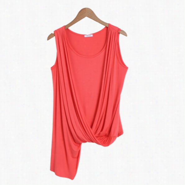 Meaneor New Ladies Women Casual Sleeveless Asmymetric T-shirt Tops