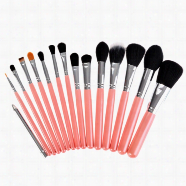 New Fashion Lady Women's 15pcs Makeup Brushes Set Pwder Foudation  Sight Shadow Eyeliner Lip Brush Tool