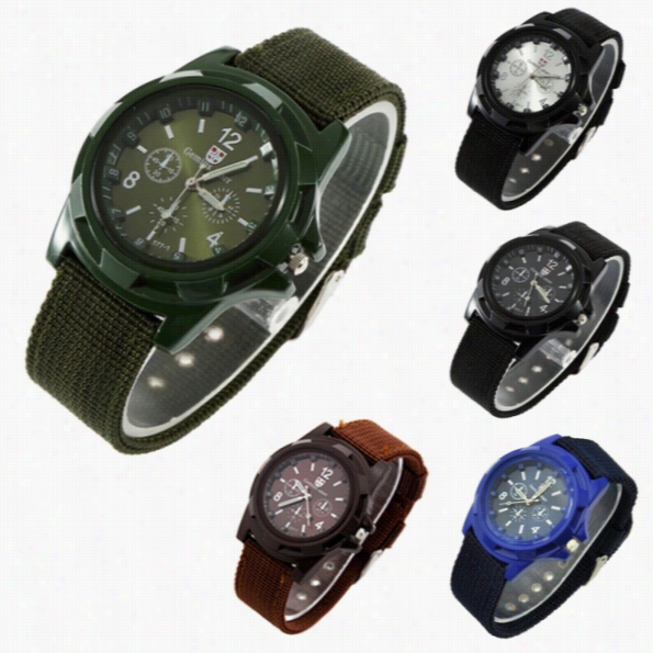 New Fash Ion  M En Pilo Fabric Str Ap Quartz Watch Sports Wrist Watch 5 Colors