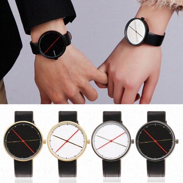 New Fashion Individuality Unisex Quatz Analog Synthetic Leather Band Wrist Watch