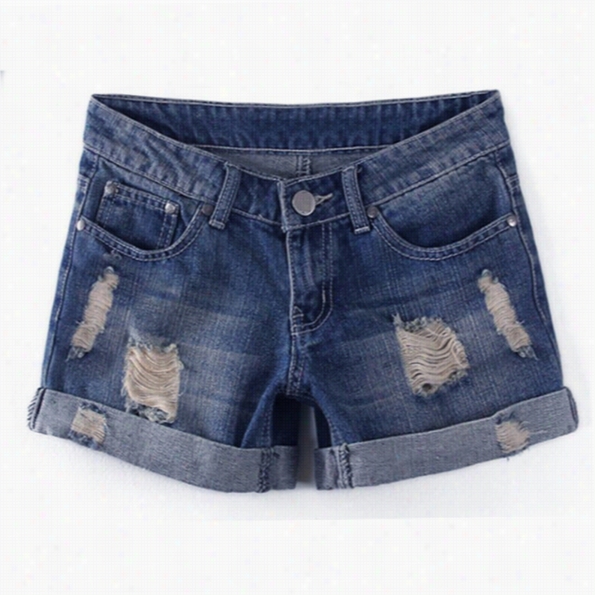 New Fashion Women's Casaul Jean Shorts Lim Mini Curling Denim Shorts