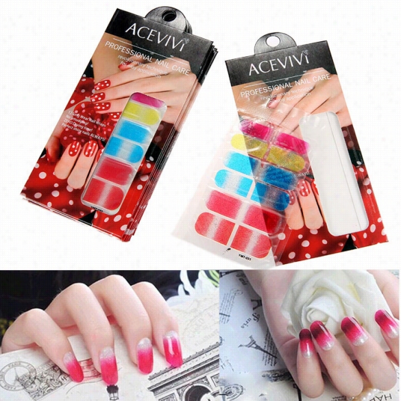 New Fashion Women's Professional Nail Care 10pcs Full Cover Fingernail Wraps Stickers