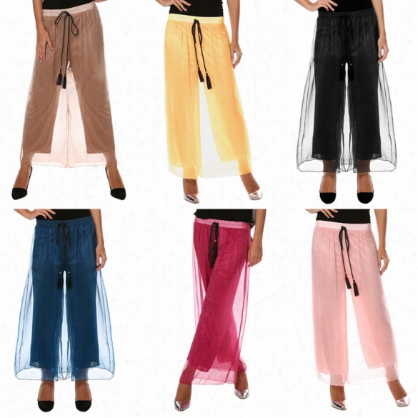 New Fashion Women's Sexy Casual Loose High Waist Solid Wide Leg Pants