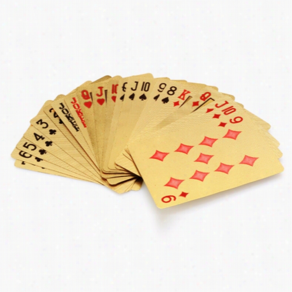 New Standard Gold Foil Poker Playing Cards With Back Print Pattern