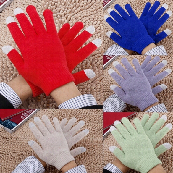 New Women"men Knitted Wool Hand Wriist Warmer Wintert Ouch Screen Gloves