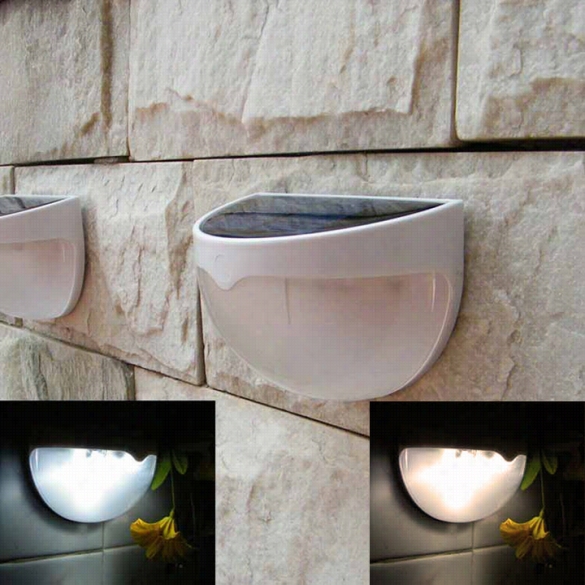 Outdoor Solar Powered 6 Led Light Fence Roof Gutter Arden Wall Lamp