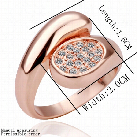 R074 Wholesae Strong-flavored Qualitynickle Free Antiallergic New Fashion Jewelry 18k Real Gold Plated Ring For Women Free Shippign