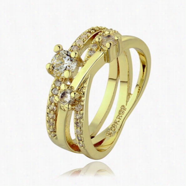 R648 Wholeslae High Quality Nickle Free Antiallergic New Fashion Jewelry 18k Gold Platedring