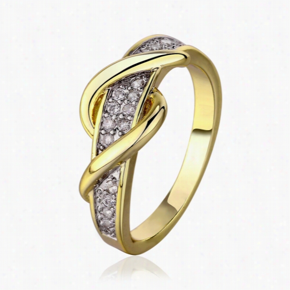 R663-8 Wholesale High Quality Nickle Free Antiallergic New Afshion Jewelry 18k  Gold Platedring
