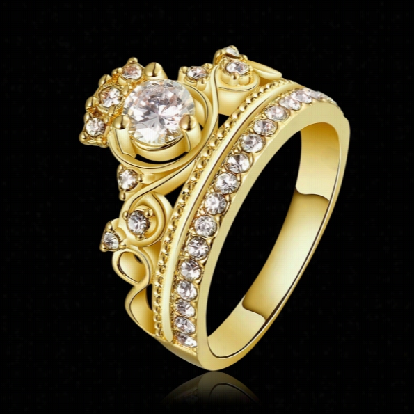 R678-a Wholesale High Quality Nickle Free Antiallergic New Fashino Jewelyr 18k Gold Platedring